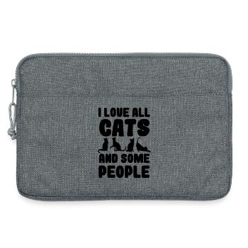 J’aime tous les chats et certaines personnes* - Sacoche pour ordinateur portable 13 pouces - gris chiné - Devant