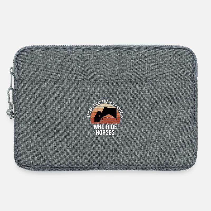 Väter und Töchter, die Pferde reiten - Laptoptasche 13" - Grau meliert