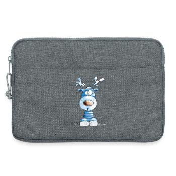 Blaues Weihnachten Rentier von MODARTIS - Laptoptasche 13" - Grau meliert - Vorne