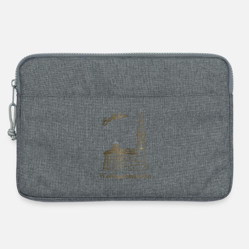 Weihnachtskirche Bethlehem, handgezeichnet - Laptoptasche 13" - Grau meliert