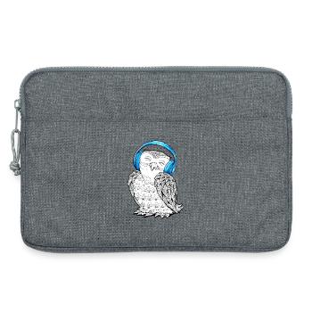 Eule mit Kopfhörern - Laptoptasche 13" - Grau meliert - Vorne