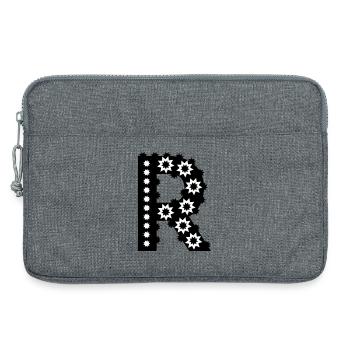 Letter R - Laptop bag 13" - heather grey - Front