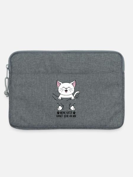 Meine Katze hängt sehr an mir - Laptoptasche 13" - Grau meliert