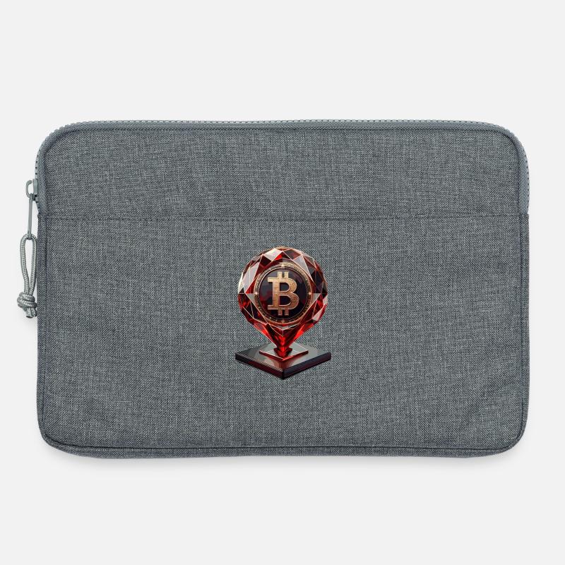 Bitcoin Crystal Design - Laptop bag 13" - heather grey