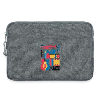 Fröhliche Musiknoten und Instrumente Illustration - Laptoptasche 13" - Grau meliert - Vorne