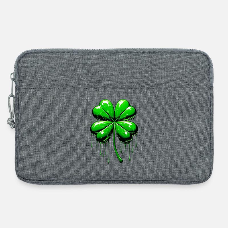 Vierblättriges Kleeblatt - Laptoptasche 13" - Grau meliert