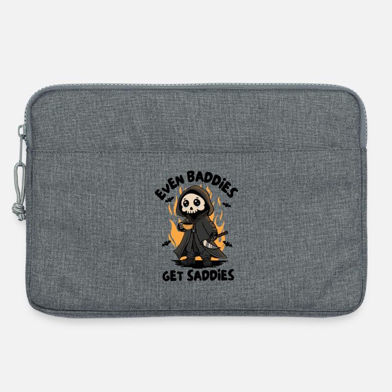 Flaming Grim Reaper with Coffee - Laptop bag 13" - heather grey