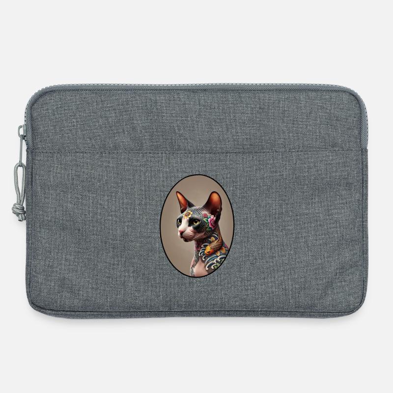 Tattooed Sphynx Cat - Laptop bag 13" - heather grey