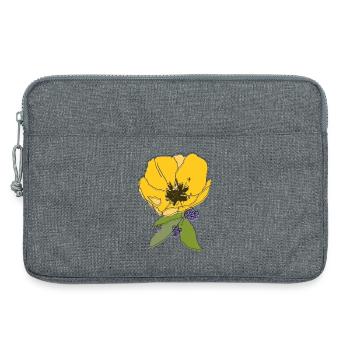 Tulipe à la violette - Sacoche pour ordinateur portable 13 pouces - gris chiné - Devant