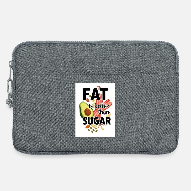 Gesunde Alternative mit Avocado und Fleisch, Keto - Laptoptasche 13" - Grau meliert