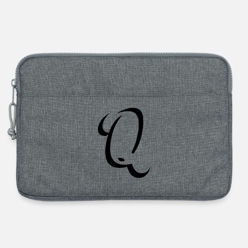 Letter Q, Name, der Buchstabe Q - Laptoptasche 13" - Grau meliert
