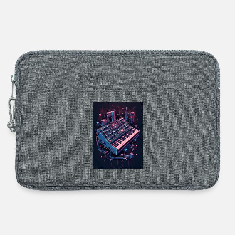 Futuristic Analog Synthesizer - Laptop bag 13" - heather grey