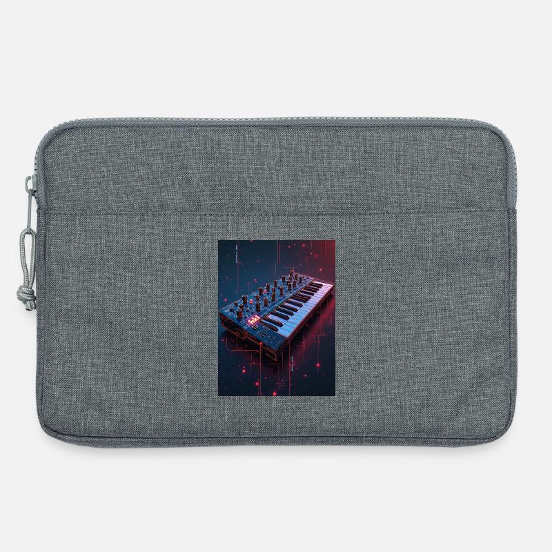 Futuristische Synthwave Musikkonsole - Laptoptasche 13" - Grau meliert