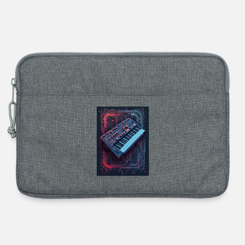 Futuristic synthesizer design - Laptop bag 13" - heather grey