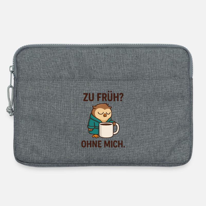 Müder Eulenkaffee Morgenmotivation - Laptoptasche 13" - Grau meliert