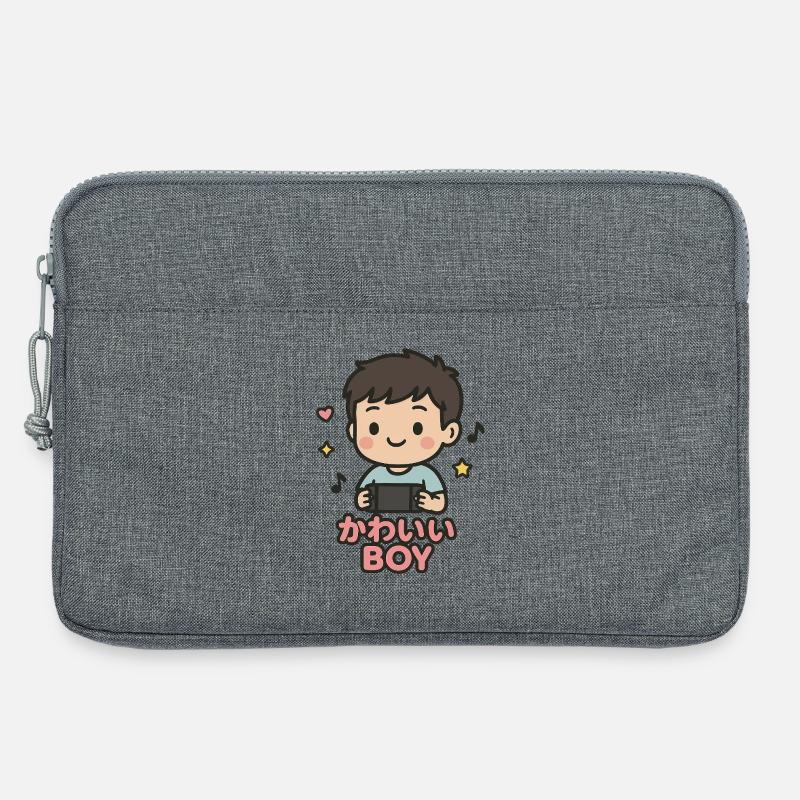 Süßer Junge mit Gamecontroller - Laptoptasche 13" - Grau meliert