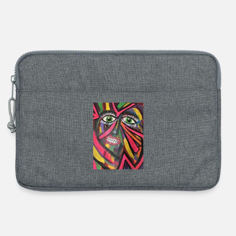Leuchtendes Porträtmosaik - Laptoptasche 13" - Grau meliert