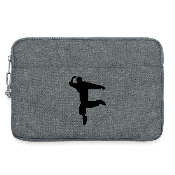 B-Boy Silhouette – Breakdance Move - Laptoptasche 13" - Grau meliert - Vorne