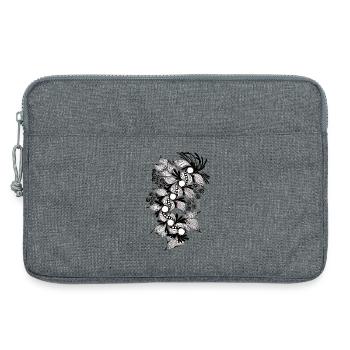 Black and White Flower Spiral - Laptop bag 13" - heather grey - Front