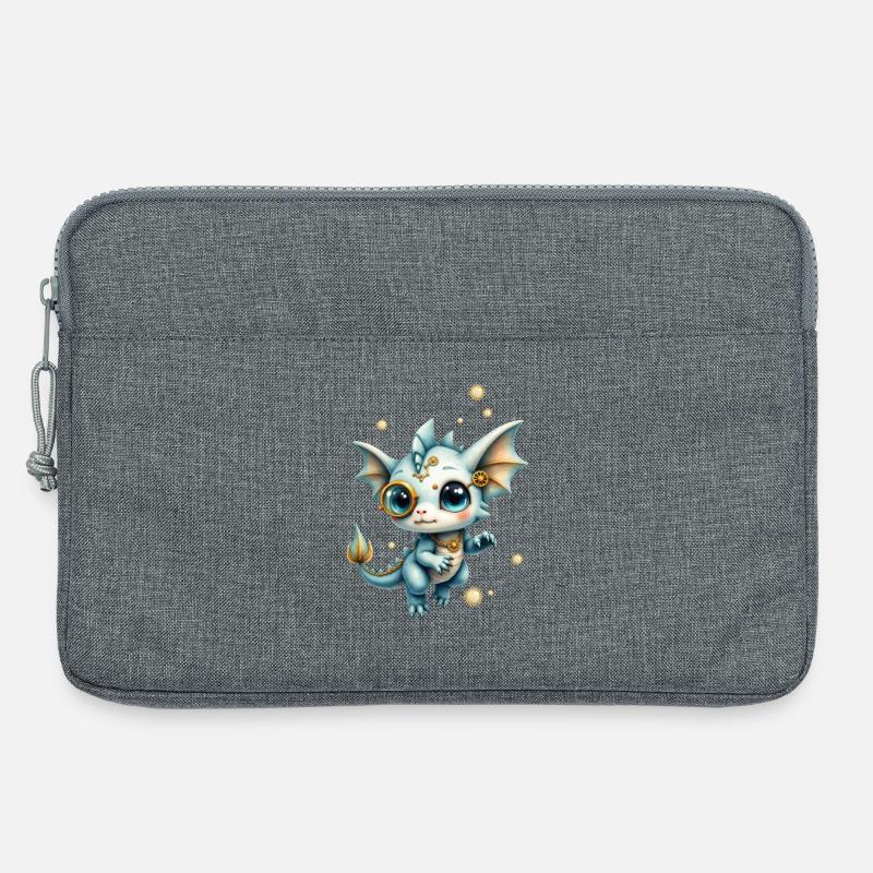 Steampunk Drache mit Lupe - Laptoptasche 13" - Grau meliert