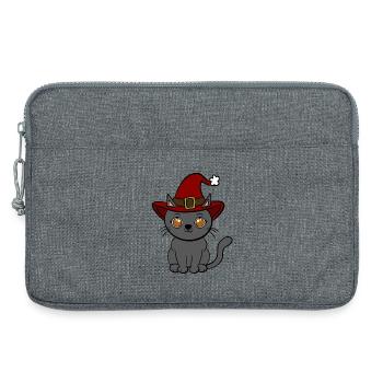 Katze Weihnachten  - Laptoptasche 13" - Grau meliert - Vorne