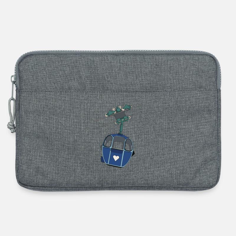 Gondel mit Herz - Laptoptasche 13" - Grau meliert