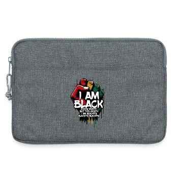 Je suis noir chaque mois - Sacoche pour ordinateur portable 13 pouces - gris chiné - Devant