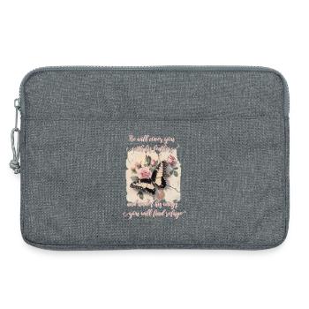 Versets bibliques Papillon chrétien - Sacoche pour ordinateur portable 13 pouces - gris chiné - Devant