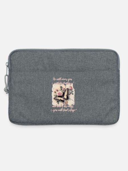 Bibelvers Schmetterling Christlich - Laptoptasche 13" - Grau meliert