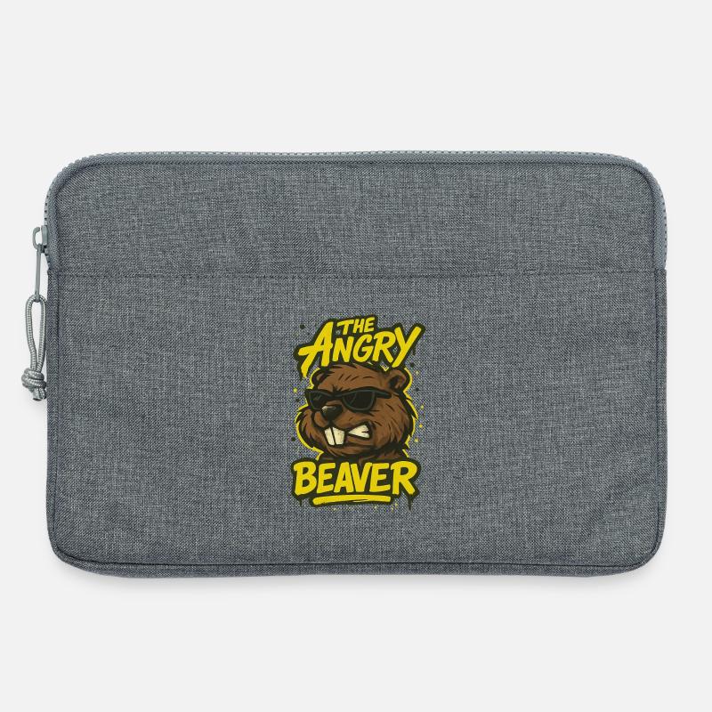 Der wütende Biber - Laptoptasche 13" - Grau meliert