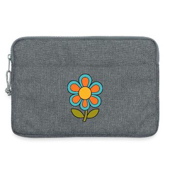 70er Jahre Blume Muster Retro flowerpower - Laptoptasche 13" - Grau meliert - Vorne