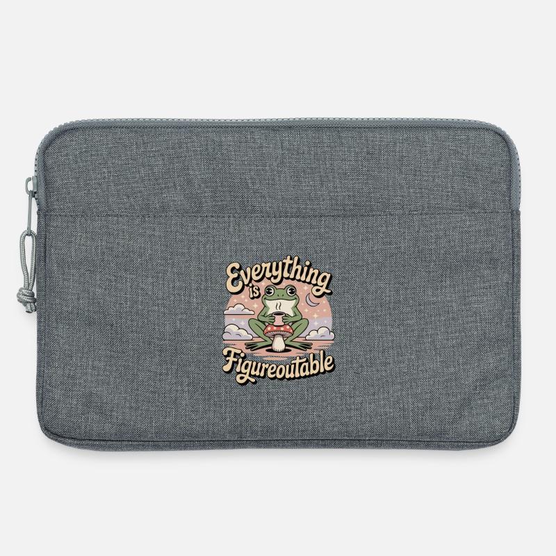 Everything is Figureoutable Frog - Laptop bag 13" - heather grey