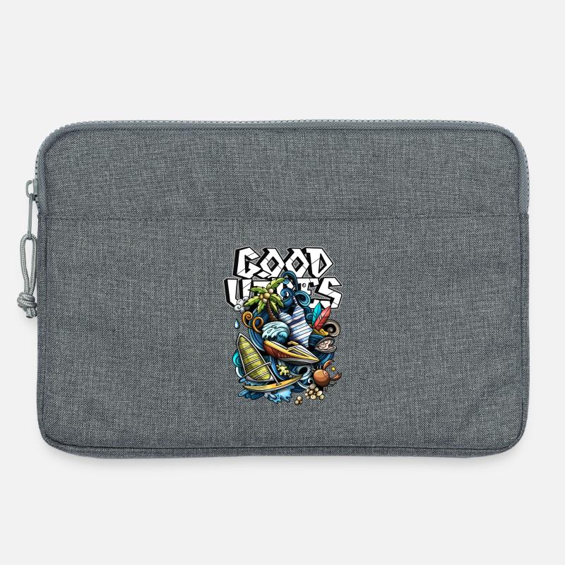 Gute Vibes Strand Surfen - Laptoptasche 13" - Grau meliert