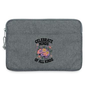Neurodivergentes Gehirn – ADHS & Autismus Blumen - Laptoptasche 13" - Grau meliert - Vorne