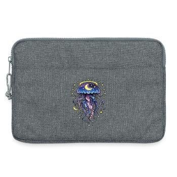 Quallen, kosmische Galaxie, Mond und Sterne - Laptoptasche 13" - Grau meliert - Vorne