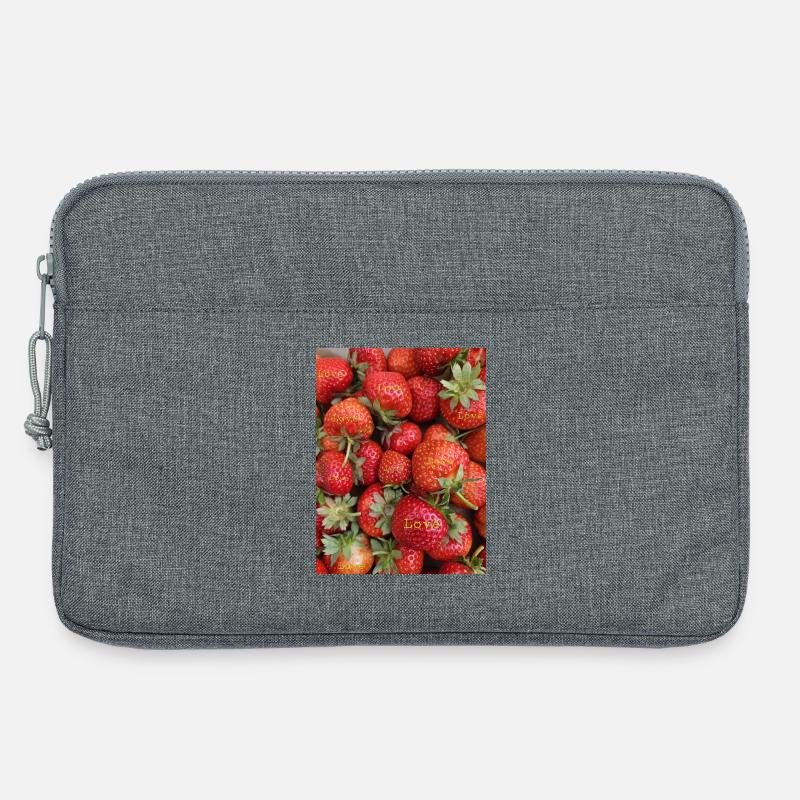 Erdbeeren - Laptoptasche 13" - Grau meliert