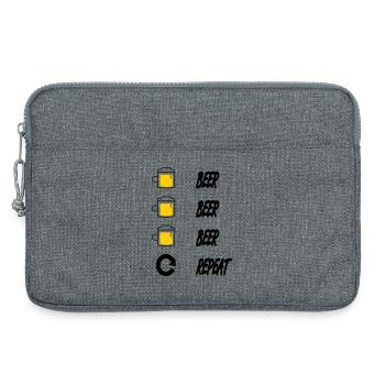 beer beer beer repeat - Laptop bag 13" - heather grey - Front