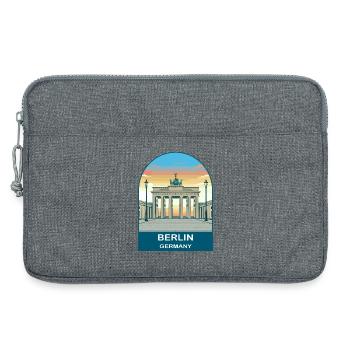 Berlin Allemagne Tour TV Art de voyage vintage - Sacoche pour ordinateur portable 13 pouces - gris chiné - Devant