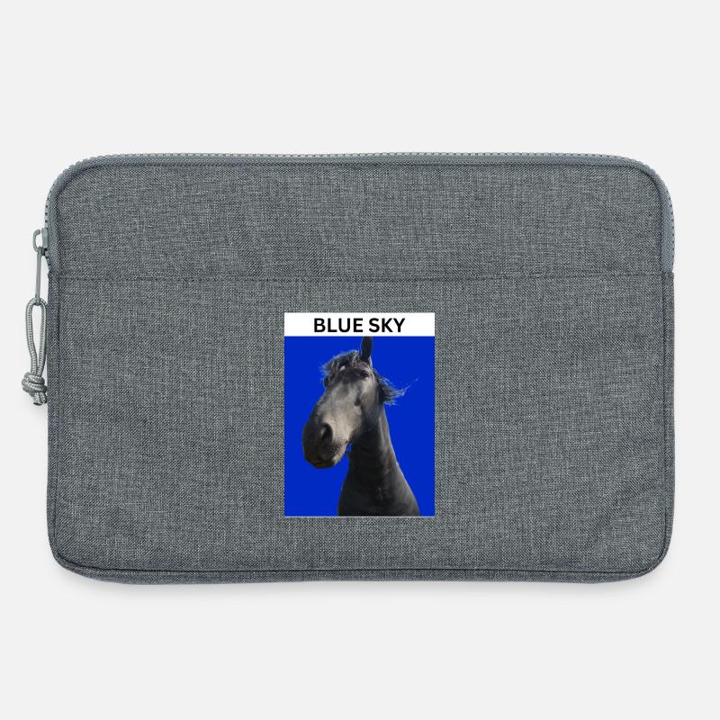 Blauer Himmel und Pferd - Laptoptasche 13" - Grau meliert