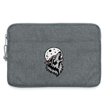 Wolf heult unter dem mystischen Vollmond - Laptoptasche 13" - Grau meliert - Vorne
