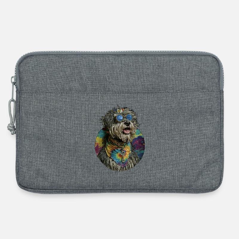 Hippie Hund - Laptoptasche 13" - Grau meliert