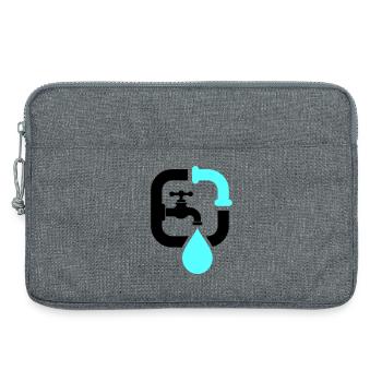 Klempner Wasserhahn Rohr Logo - Laptoptasche 13" - Grau meliert - Vorne