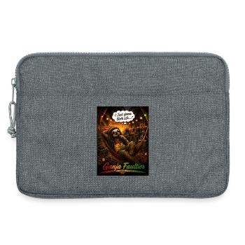 Ganja Faultier – Reggae Faultier mit Tropen-Vibes - Laptoptasche 13" - Grau meliert - Vorne