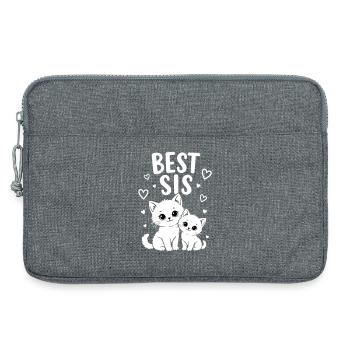 Beste Schwester Katzen Schwestern Best Sis Katze - Laptoptasche 13" - Grau meliert - Vorne