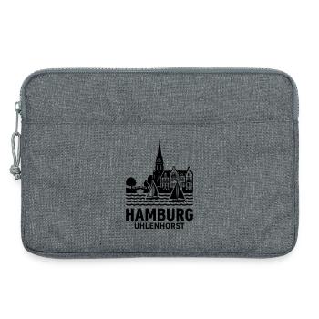 Hamburg Uhlenhorst Silhouette Alster - Laptoptasche 13" - Grau meliert - Vorne