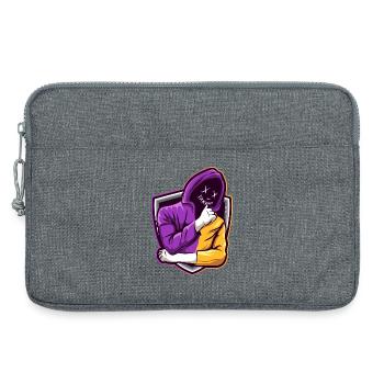Gamer Mask Hoodie E-Sports Design - Laptop bag 13" - heather grey - Front
