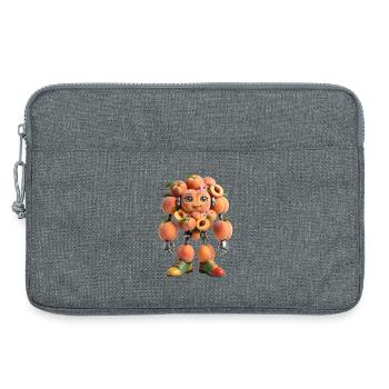Robot pêche aux fruits avec des fleurs - Sacoche pour ordinateur portable 13 pouces - gris chiné - Devant
