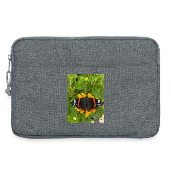 Firewing Butterfly on Yellow Flowers - Laptop bag 13" - heather grey - Front