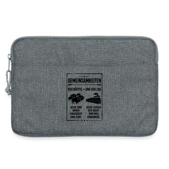 Büffel und Zug - Laptoptasche 13" - Grau meliert - Vorne