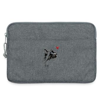 Cadeau de chat en forme d’aquarelle en forme de cœur pour chat - Sacoche pour ordinateur portable 13 pouces - gris chiné - Devant